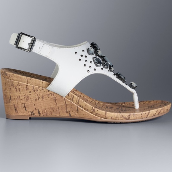 Simply Vera Vera Wang Shoes - NEW Vera Wang Betty White Jeweled Wedges